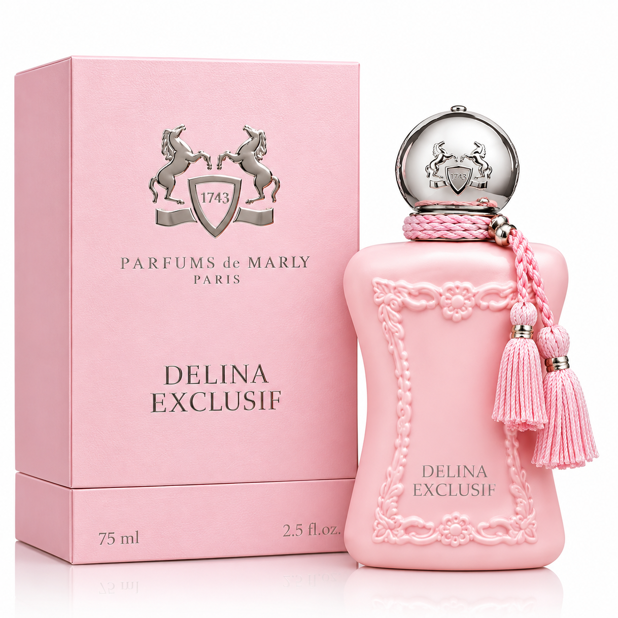 Parfums de Marly Delina Exclusif 75ml perfume bottle and pink box