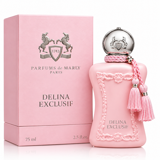 Parfums de Marly Delina Exclusif 75ml perfume bottle and pink box