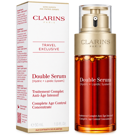 Clarins Double Serum Hydric Lipidic System Travel Exclusive facial serum with box