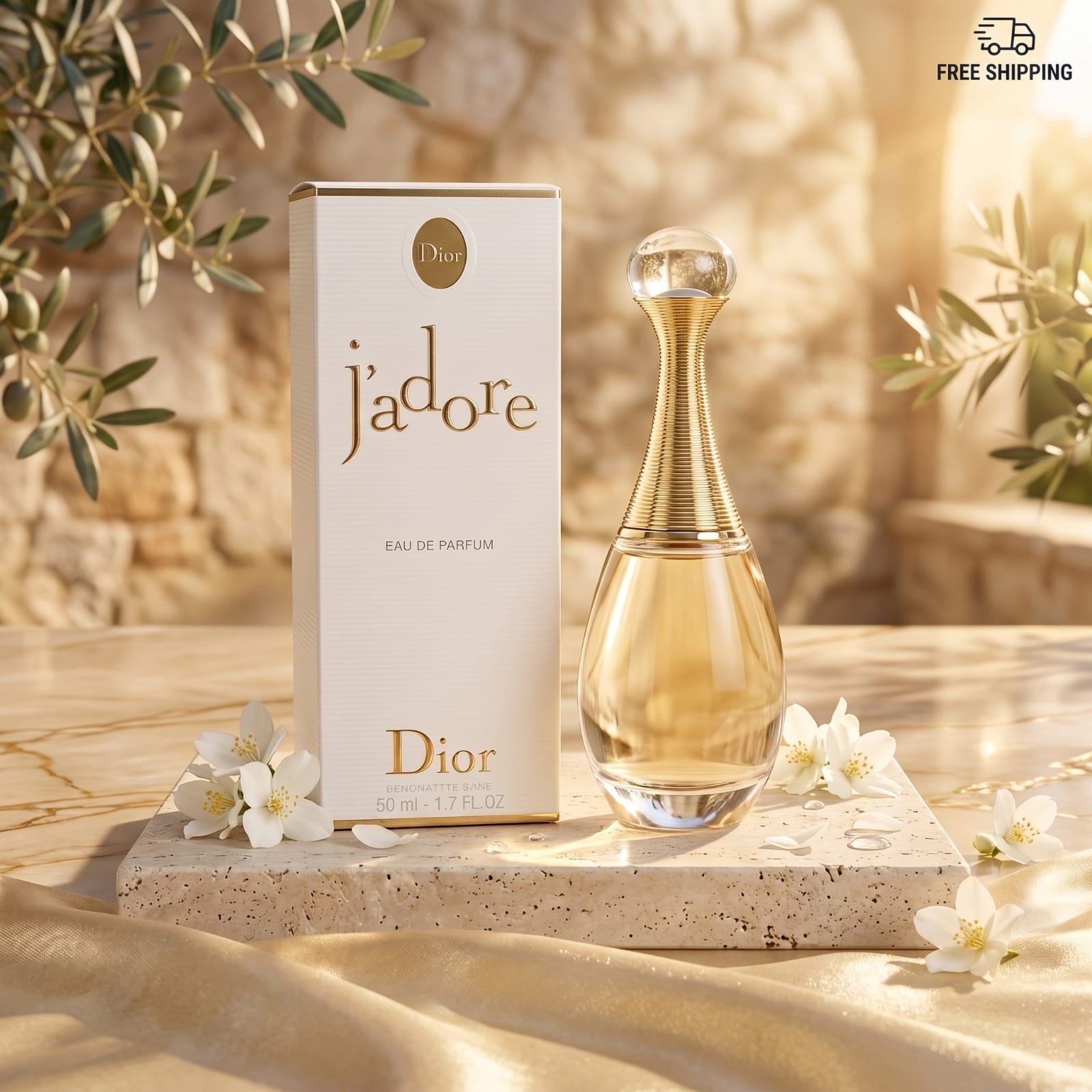 Dior J’adore Eau de Parfum 50ml bottle and box