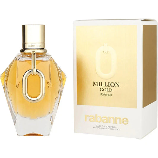 Million Gold For Her by Paco Rabanne Eau de Parfum Spray – 90 mL / 3 fl oz – New in Sealed Box